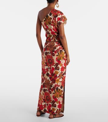 Top asimmetrico Belleto in lino con stampa floreale  | SIR