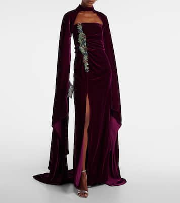 Embellished strapless gown  | Costarellos