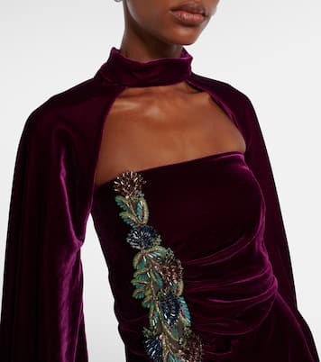 Embellished strapless gown  | Costarellos