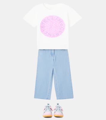 T-shirt in jersey di cotone con logo | Stella McCartney Kids