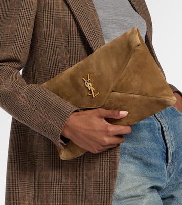 Cassandre Large suede clutch | Saint Laurent