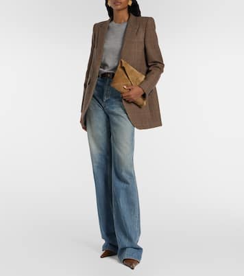 Cassandre Large suede clutch | Saint Laurent