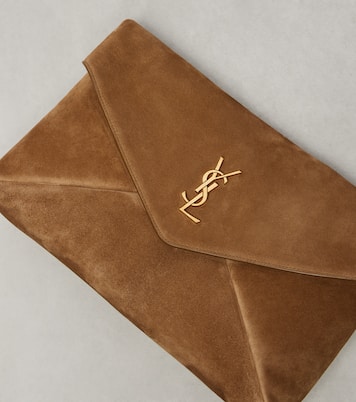Cassandre Large suede clutch | Saint Laurent