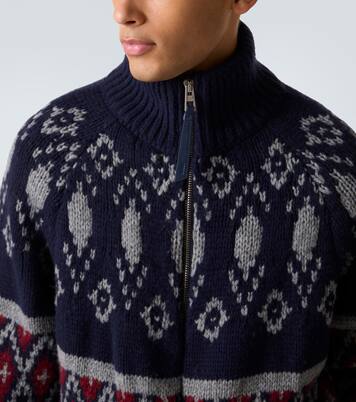 Wool jacquard zip-up sweater | Loewe