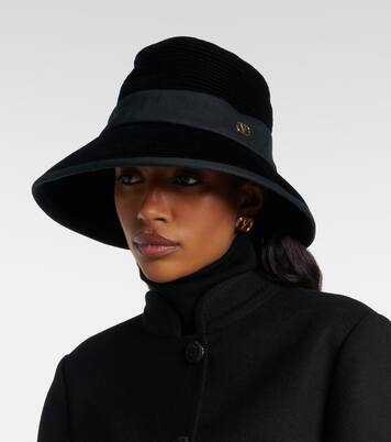 VLogo velvet-trimmed cotton hat | Valentino