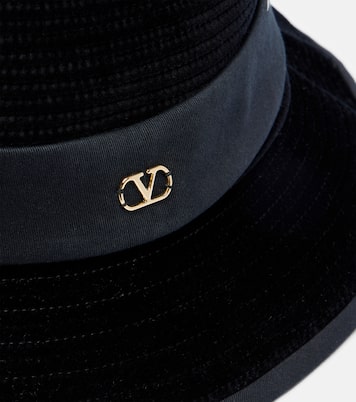VLogo velvet-trimmed cotton hat | Valentino