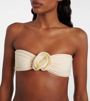 Rosette floral-appliqué bandeau bikini top | Same