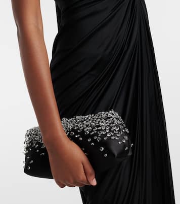 Verzierte Henkeltasche Constellation Mini aus Satin  | Aquazzura