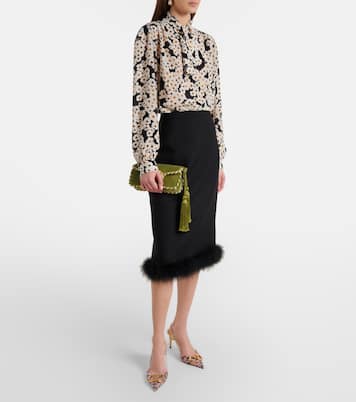 Slingback-Pumps VLogo 80 aus Leder mit Kristallen | Valentino Garavani