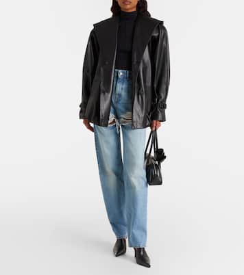 Distressed embellished wide-leg jeans | Area