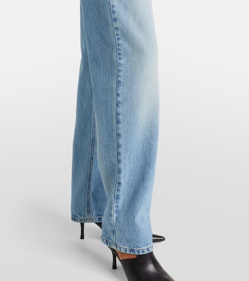 Distressed embellished wide-leg jeans | Area