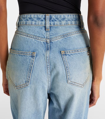 Distressed embellished wide-leg jeans | Area