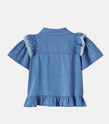 Hazel荷叶边钱布雷布衬衫 | Cozmo