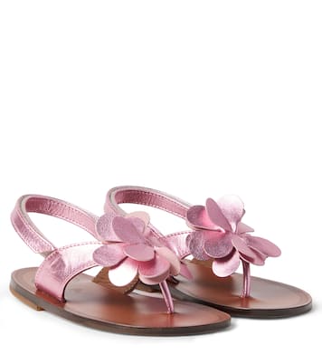 Metallic leather thong sandals | PèPè