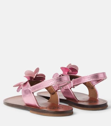 Metallic leather thong sandals | PèPè