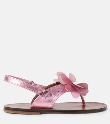 Metallic leather thong sandals | PèPè