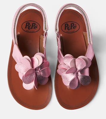 Metallic leather thong sandals | PèPè