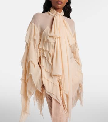Ruffled scarf-detail georgette blouse | Blumarine