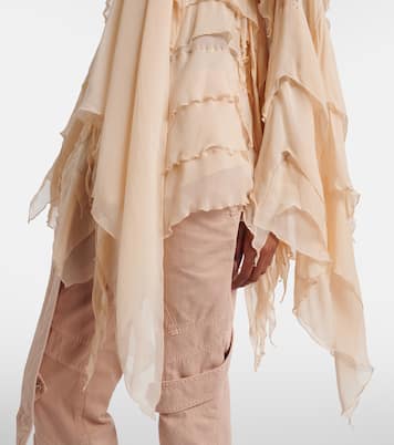 Ruffled scarf-detail georgette blouse | Blumarine