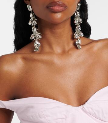 Crystal-embellished floral drop earrings | Magda Butrym