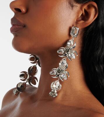 Crystal-embellished floral drop earrings | Magda Butrym