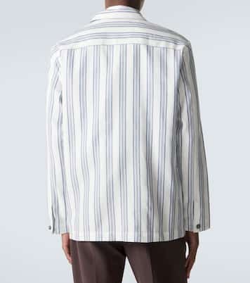 Blazer rayé en coton et lin | Brioni