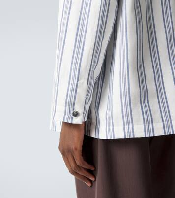 Blazer rayé en coton et lin | Brioni