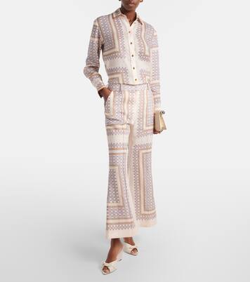 Mules compensées Livi en toile et cuir | Jimmy Choo