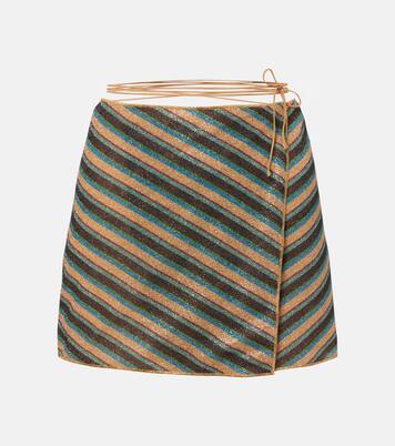 Lumière striped wrap skirt | Oséree