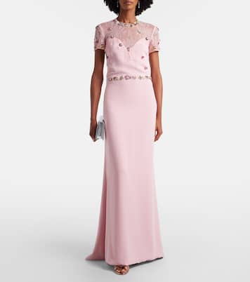 Embellished crêpe gown | Costarellos