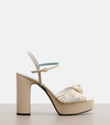 Cœur Royal leather platform sandals | Valentino Garavani