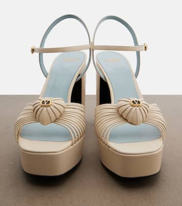 Cœur Royal leather platform sandals | Valentino Garavani