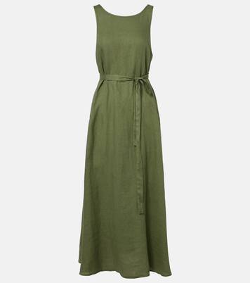 Reta linen midi dress | Velvet