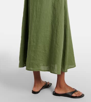 Reta linen midi dress | Velvet