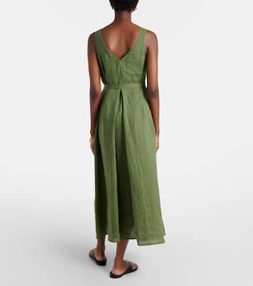 Reta linen midi dress | Velvet