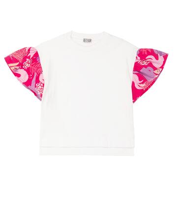 Printed cotton crop top | Il Gufo