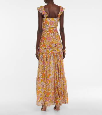 Robe longue Alannah en soie à fleurs | Veronica Beard