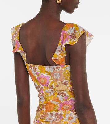 Robe longue Alannah en soie à fleurs | Veronica Beard