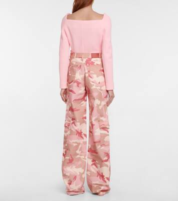 Pantalon cargo à taille haute en coton | Alessandra Rich