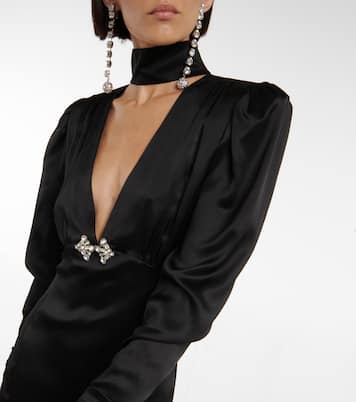 Verzierte Robe aus Seidensatin | Alessandra Rich