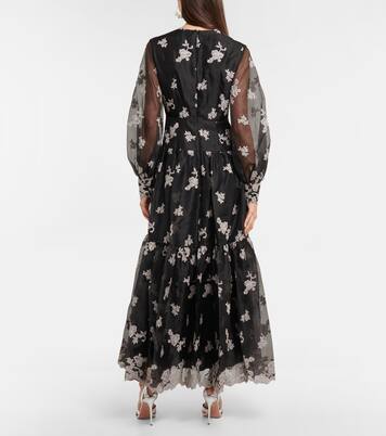 Robe Tabetha brodée en soie à fleurs | Erdem