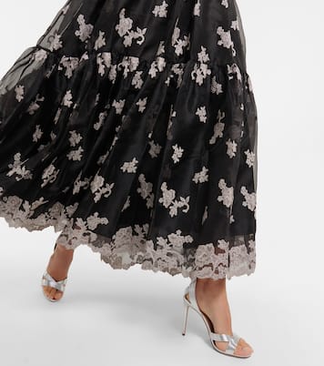 Robe Tabetha brodée en soie à fleurs | Erdem