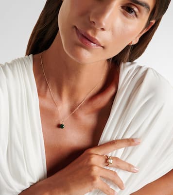 Collier en or 14 ct, malachite et diamant | Mateo