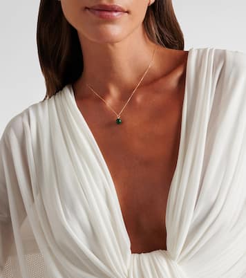 Collier en or 14 ct, malachite et diamant | Mateo