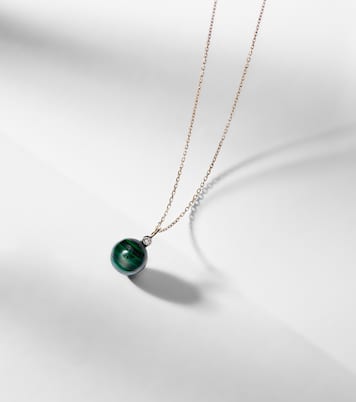 Collier en or 14 ct, malachite et diamant | Mateo