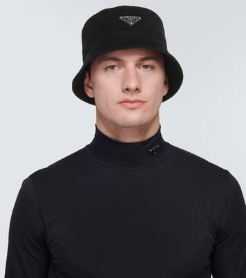Logo cotton corduroy bucket hat  | Prada