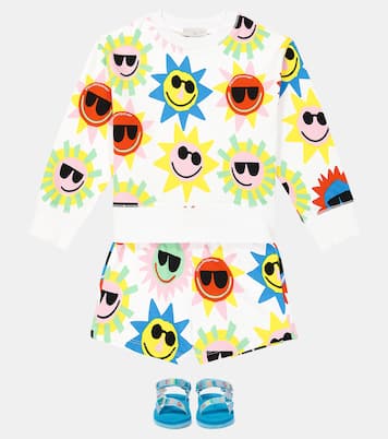 Printed cotton fleece sweatshirt and shorts set | Stella McCartney Kids