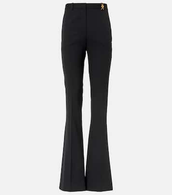 High-rise wool-blend flared pants | Versace
