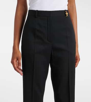 High-rise wool-blend flared pants | Versace