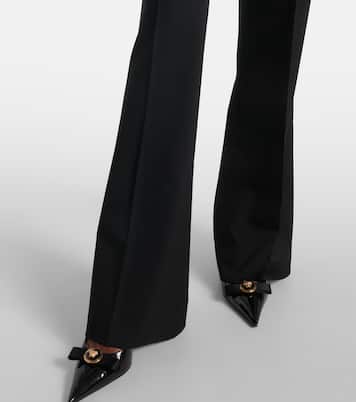 High-rise wool-blend flared pants | Versace